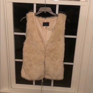 White Faux Fur Vest